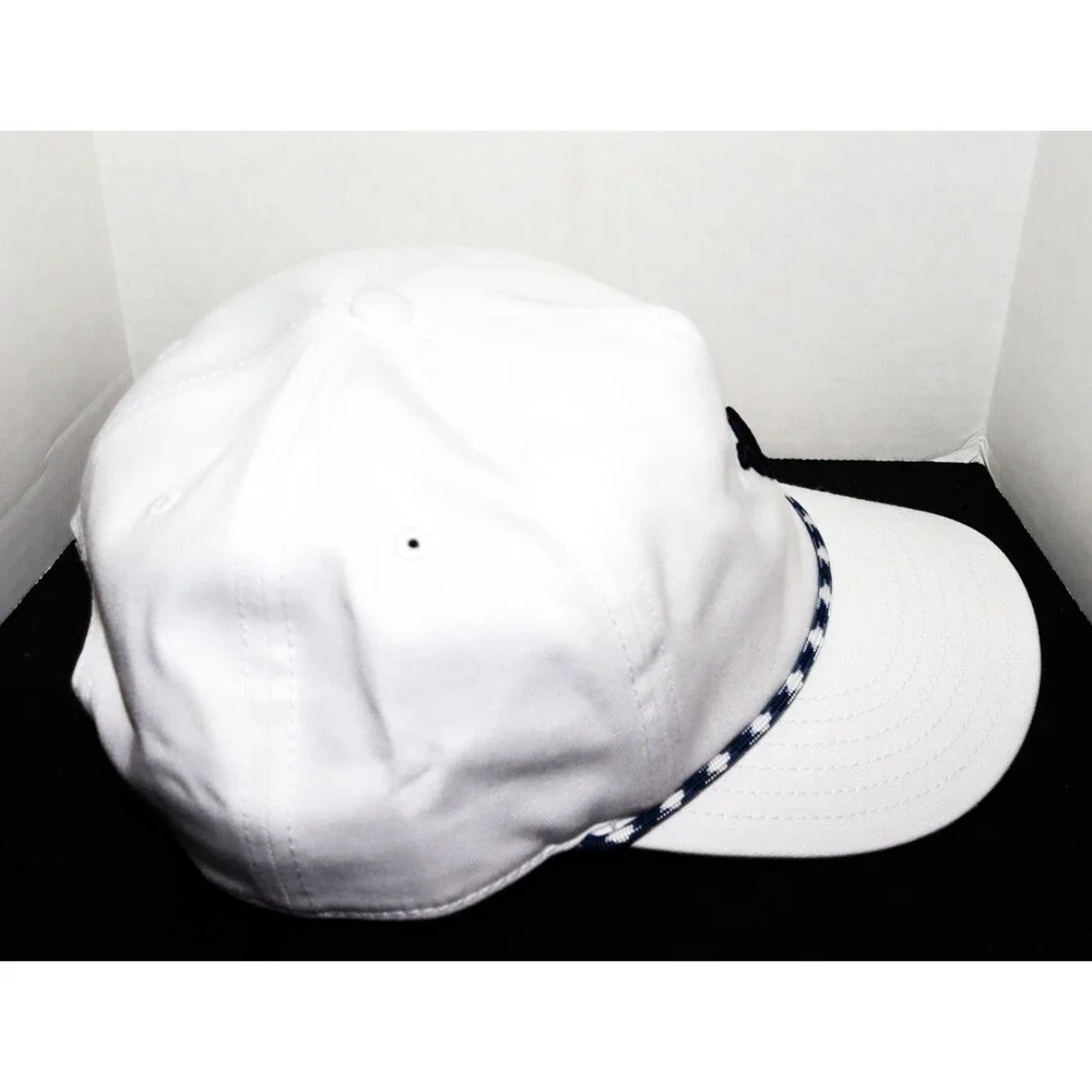 birddogs Men's White Navy Rope‎ Hat Snapback Baseball Cap White Adjustable